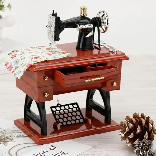 Mini Musical Treadle Sewing Machine Showpiece