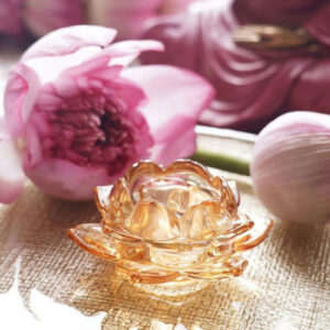 Glass Lotus Flower Candle Holder