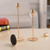 Set of 3 Gold Candle Holders - Image 2