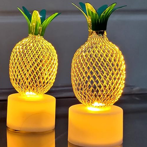 pineapple Style Mini Metal Led Candle