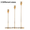 Set of 3 Gold Candle Holders - Image 3