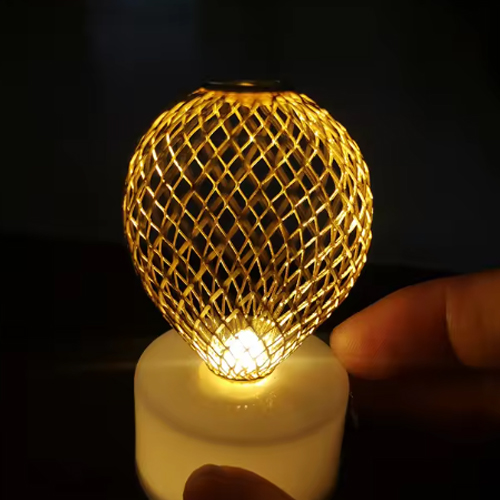 pineapple Style Mini Metal Led Candle