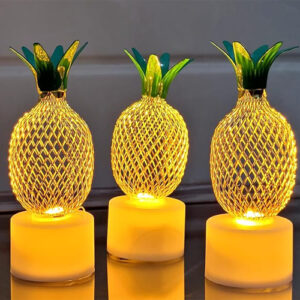 pineapple Style Mini Metal Led Candle