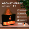 abdullah mall Crystal Salt Stone & Realistic Flame Aromatherapy Essential Oil Diffuser 250ml USB Electric Aroma Diffuser, Humidifier for Bedroom