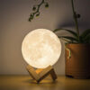 16 Colors Moon Lamp 12cm - Moon Night Light with Stand- USB Charging & Remote Controlled
