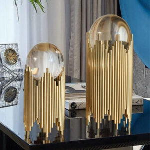Clear Crystal Ball With Gold Stand by abdullah mall