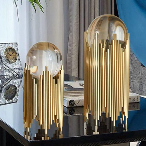 Clear Crystal Ball With Gold Stand by abdullah mall