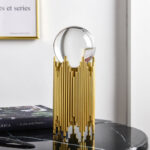 Clear Crystal Ball With Gold Stand by abdullah mall
