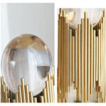 Clear Crystal Ball With Gold Stand by abdullah mall